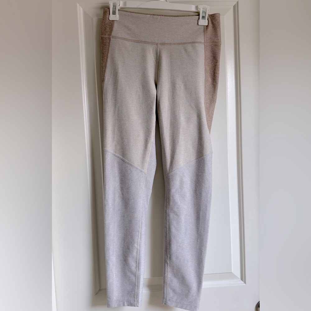 Outdoor Voices Women’s Color Block Leggings | Size: M | Tan/Grey/Ivory